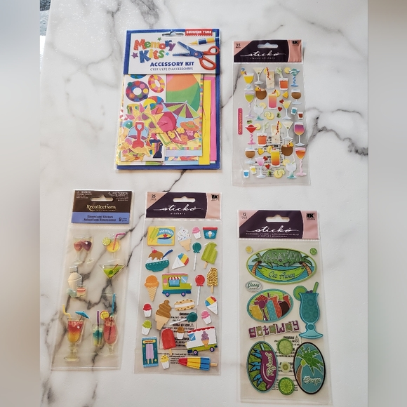 Scrapbook Stickers Lot Vacation, Get Away Summer Time - Picture 16 of 16